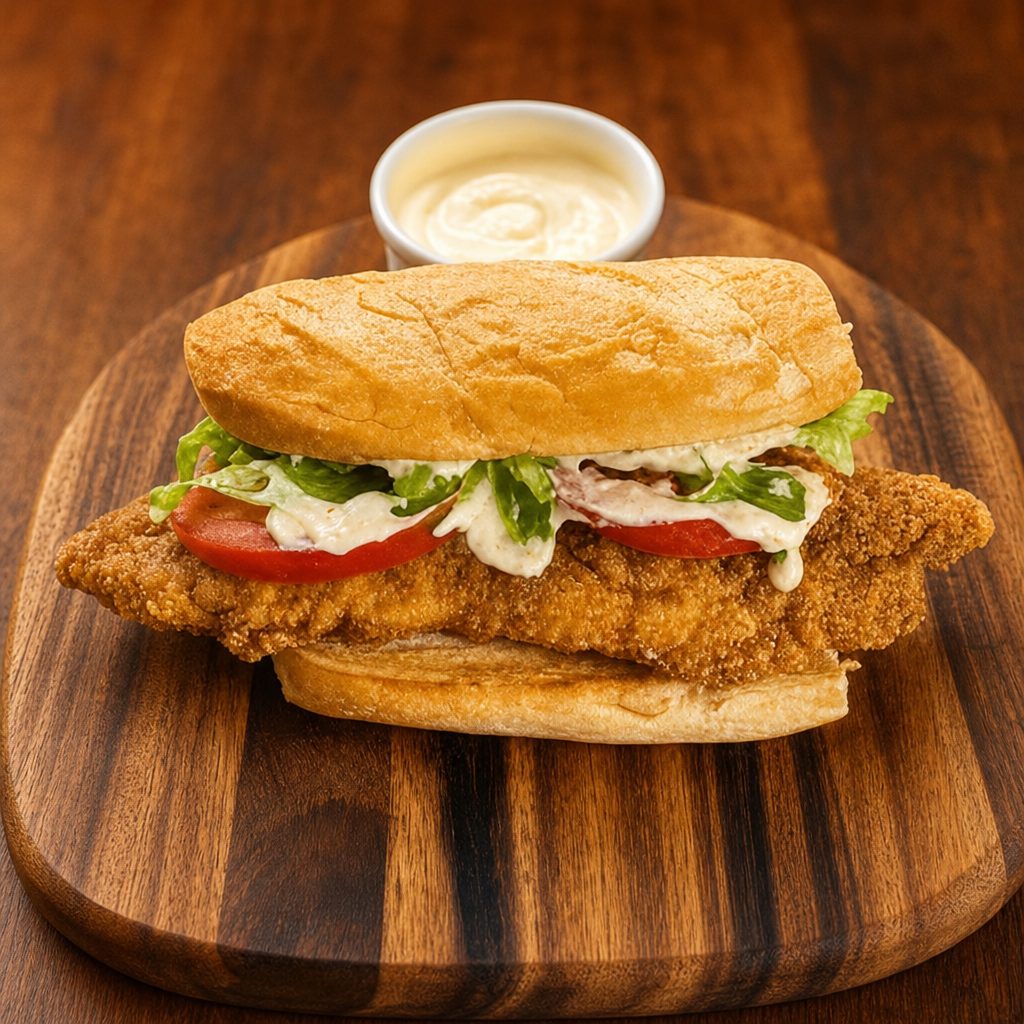 Fried catfish po'boy basket.