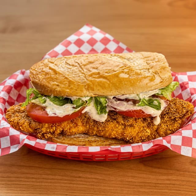 Fried catfish po'boy basket.