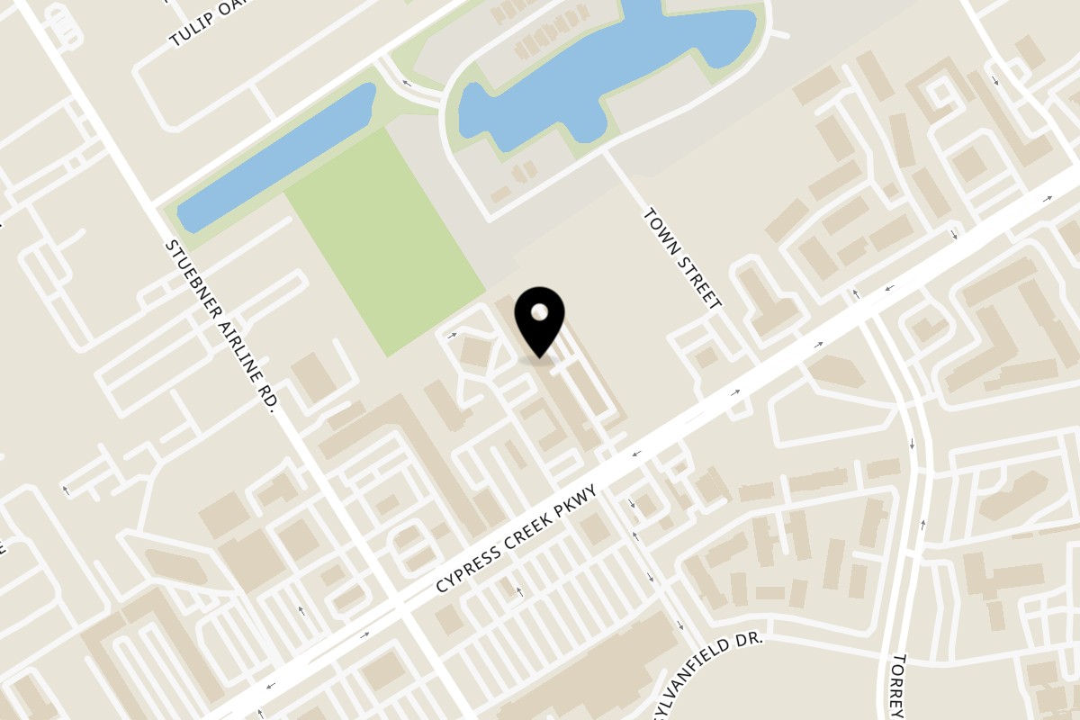 Map showing the location of Chicago Bar & Grill on 4444 Cypress Creek Pkwy in Houston